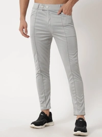 Regular Fit Men Blue Trousers - Grey, 28 30 32 34