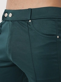 Regular Fit Men Blue Trousers - Green, 28 30 32 34