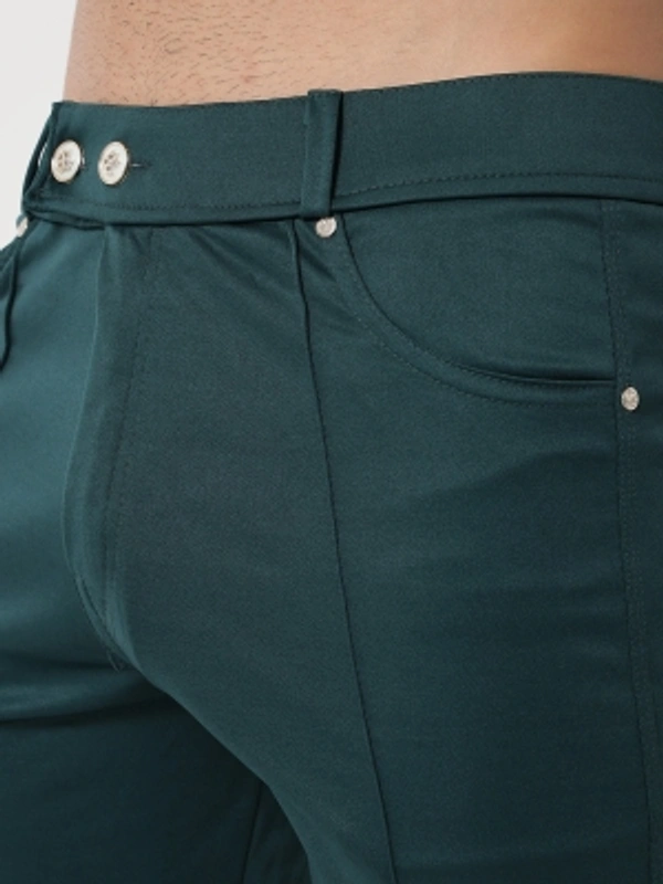 Regular Fit Men Blue Trousers - Green, 28 30 32 34