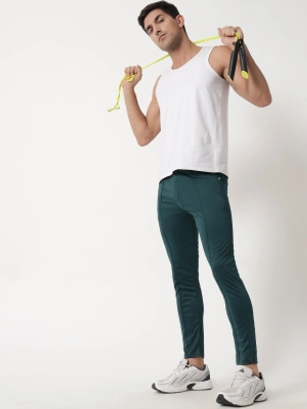 Regular Fit Men Blue Trousers - Green, 28 30 32 34