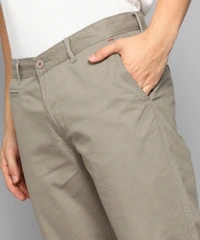 METRONAUT Slim Fit Men Pure Cotton Grey Trousers - Grey, 28 30 32 34 36