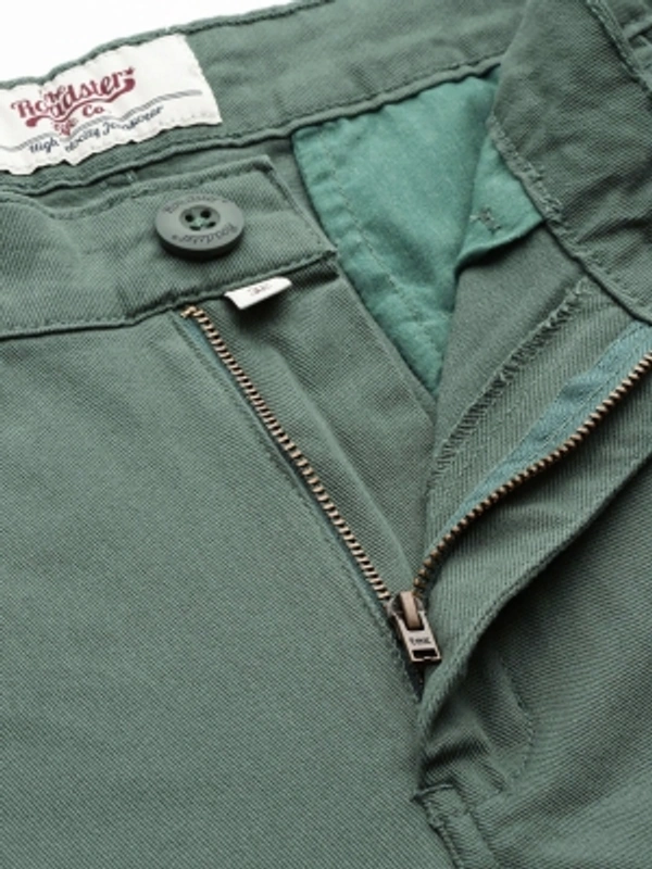Roadster Regular Fit Men Dark Green Trousers - dark Green, 28 30 32 34 36