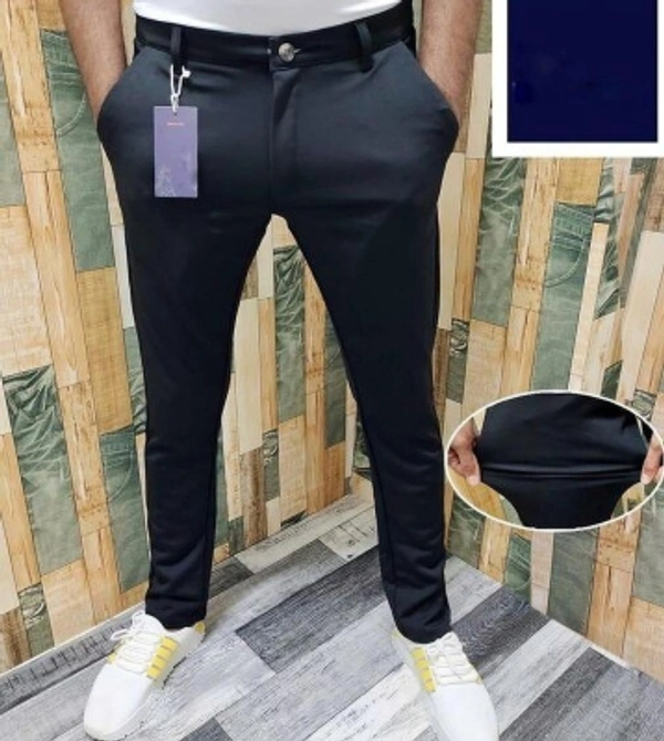 Regular Fit Men Black Trousers - Black, 28 32 34