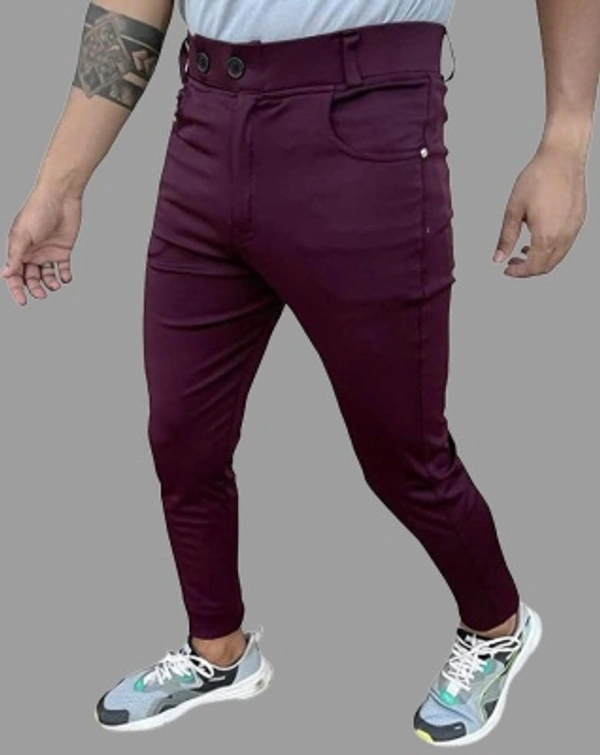 Aclass Regular Fit Men Maroon Trousers - Maroon, 28 30 32 34