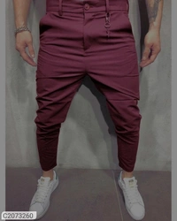 4 way cotton lycra Solid Regular Fit Mens Casual Trousers  - Multicolor, 28 30 32 34