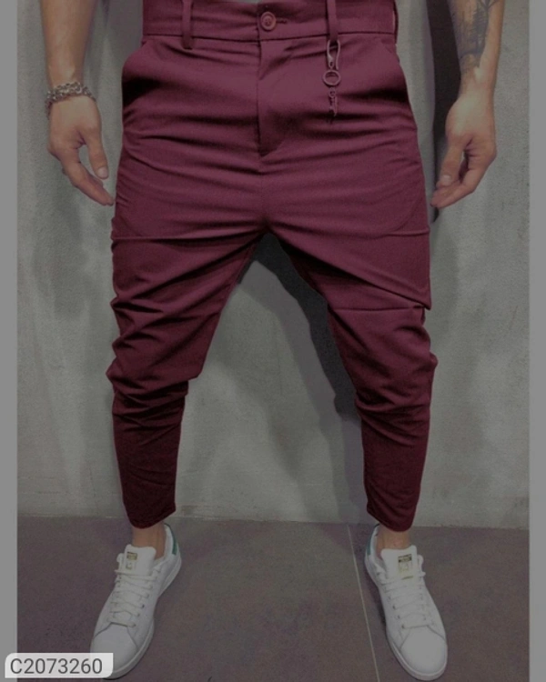 4 way cotton lycra Solid Regular Fit Mens Casual Trousers  - Multicolor, 28 30 32 34