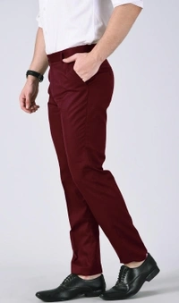 AD & AV Regular Fit Men  Trousers - Maroon, 28 30 32 34 36