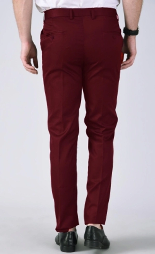 AD & AV Regular Fit Men  Trousers - Maroon, 28 30 32 34 36