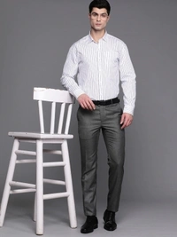 Raymond Slim Fit Men Grey Trousers - 30 32 34 36