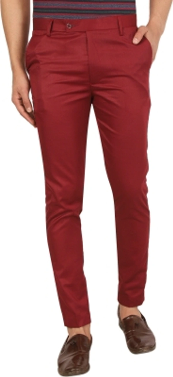 AD & AV Regular Fit Men Maroon Trousers - 28 30 32 34 36
