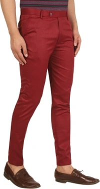 AD & AV Regular Fit Men Maroon Trousers - 28 30 32 34 36
