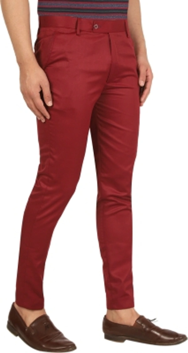 AD & AV Regular Fit Men Maroon Trousers - 28 30 32 34 36