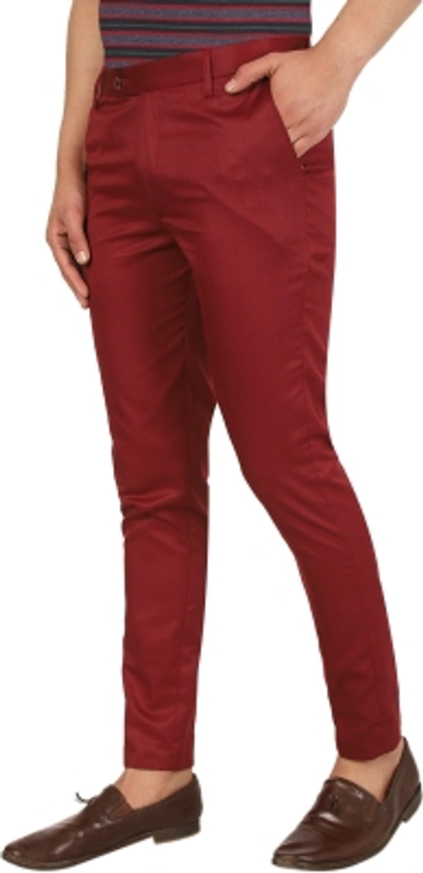 AD & AV Regular Fit Men Maroon Trousers - 28 30 32 34 36