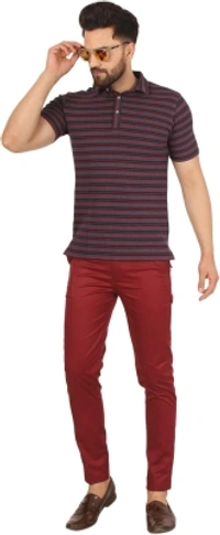 AD & AV Regular Fit Men Maroon Trousers - 28 30 32 34 36