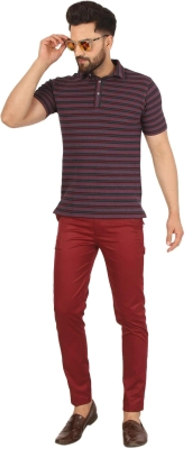 AD & AV Regular Fit Men Maroon Trousers - 28 30 32 34 36