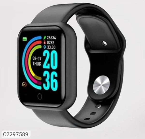 D20 Bluetooth Wireless Smart Watch Fitness Band (Black) - Free