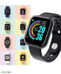 D20 Bluetooth Wireless Smart Watch Fitness Band (Black) - Free