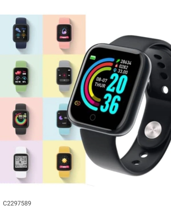 D20 Bluetooth Wireless Smart Watch Fitness Band (Black) - Free