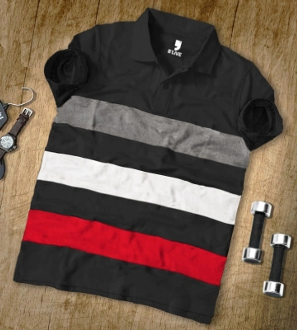 BLIVE Color Block Men Polo Neck Multicolor T-Shirt - S M L XL XXL