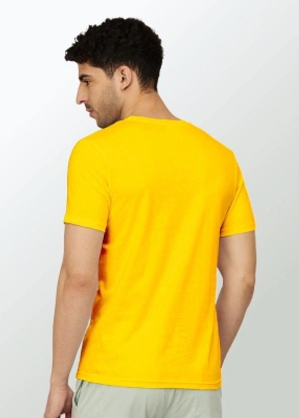Estaban Printed Men Round Neck Yellow T-Shirt - S M L XL