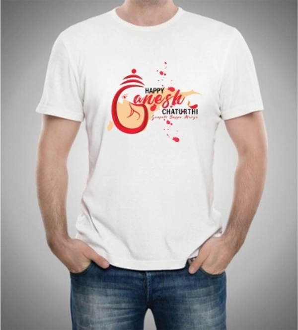 Gaurav Gifts Works Printed Men Round Neck White T-Shirt - L