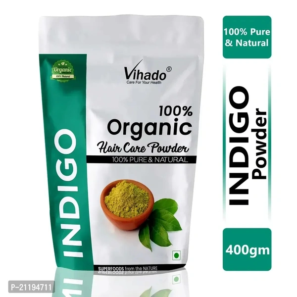 Vihado Herbal Products Indigo Powder for Hair 400g (Pack of 1) - 400