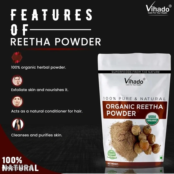 Vihado Herbal Products Indigo Powder for Hair 400g (Pack of 1)