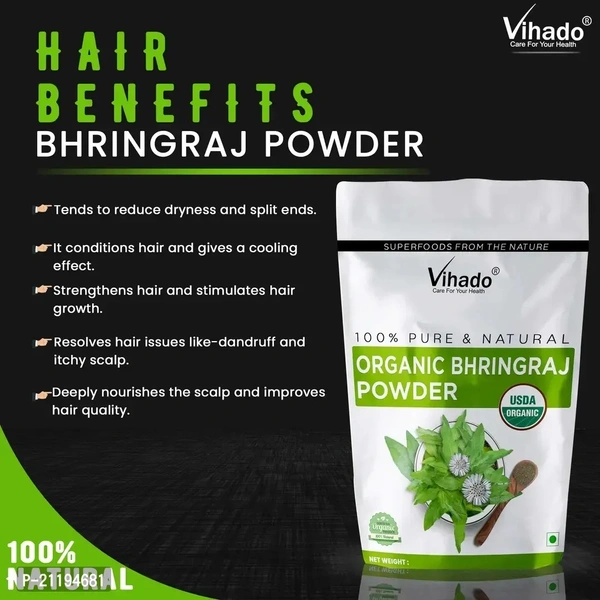 Vihado Herbal Products Indigo Powder for Hair 400g (Pack of 1)