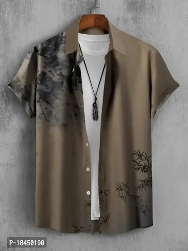 Trendy Cotton Short Sleeves Casual Shirt  - M, L, XL, BROWN
