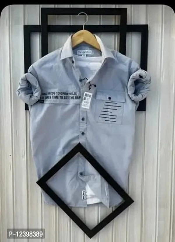 Trendy Cotton Long Sleeves Casual Shirt - M, L, XL, GRAY
