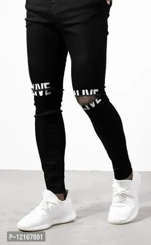 Stylish Denim Mid-Rise Jeans  - 28, 30, 32, 34, Black
