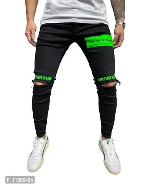 Stylish Denim Mid-Rise Jeans  - 28, 30, 32, 34, Black