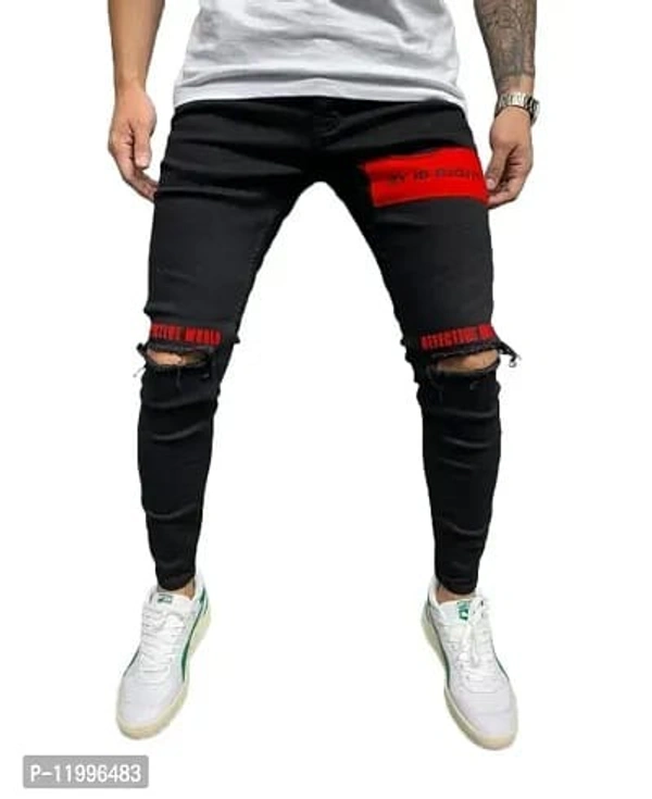 Stylish Denim Mid-Rise Jeans  - 28, 30, 32, 34, Black