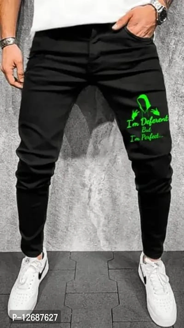 Star4well Men Printed Black Slim Fit Jeans - Black, 32