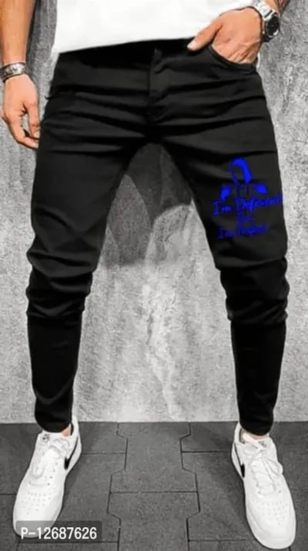 Star4well Men Printed Black Slim Fit Jeans - Black, 28