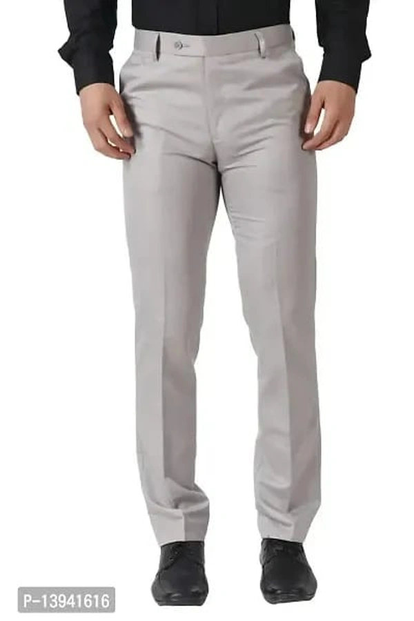 MALENO Men's Slub Effect Solid Trouser - gray, 34