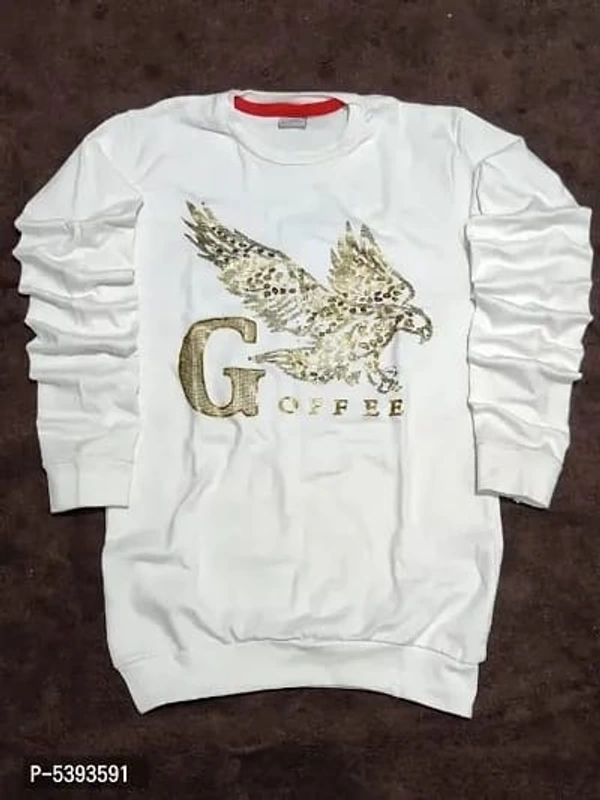 Full Sleeves Cotton Printed Men T-shirts - white, L
