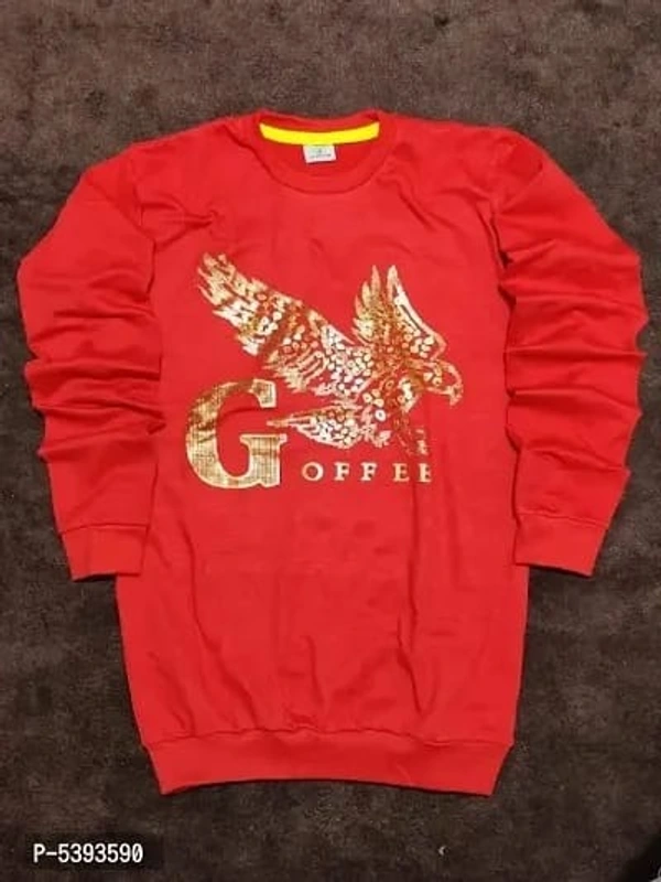 Full Sleeves Cotton Printed Men T-shirts - Bright Red, L