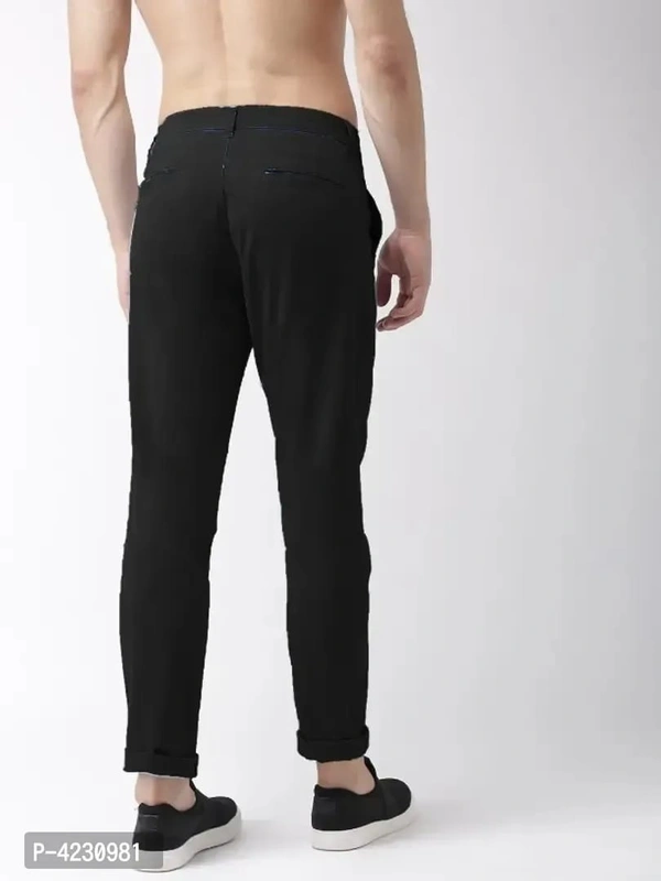MENS CASUAL LYCRA TROUSER COMFORTABLE LYCRA TROUSER FOR MEN - Black, 28