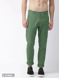 MENS CASUAL LYCRA TROUSER COMFORTABLE LYCRA TROUSER FOR MEN - C green, 30