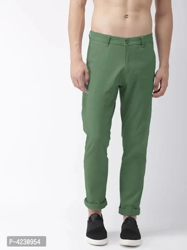 MENS CASUAL LYCRA TROUSER COMFORTABLE LYCRA TROUSER FOR MEN - C green, 30