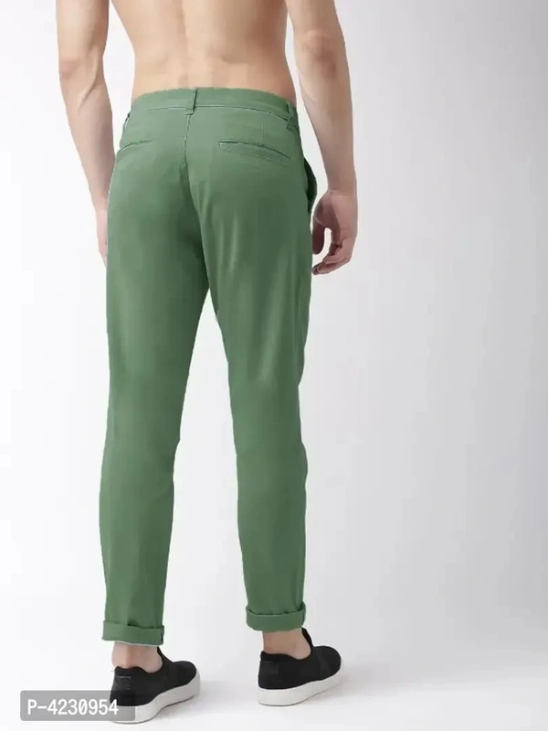 MENS CASUAL LYCRA TROUSER COMFORTABLE LYCRA TROUSER FOR MEN - C green, 30