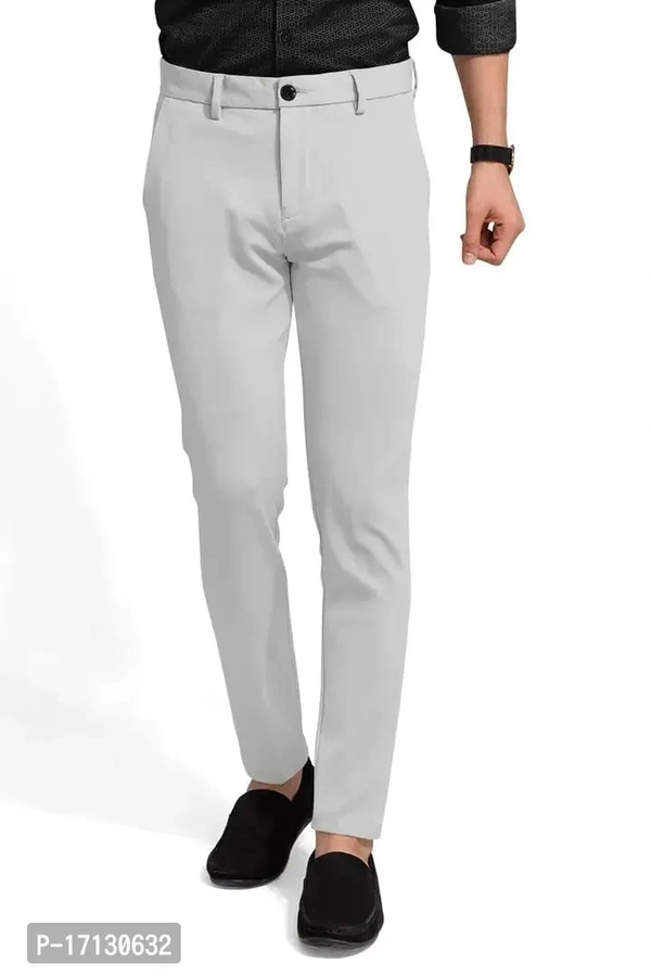 MENS CASUAL LYCRA TROUSER COMFORTABLE LYCRA TROUSER FOR MEN - Gray, 28