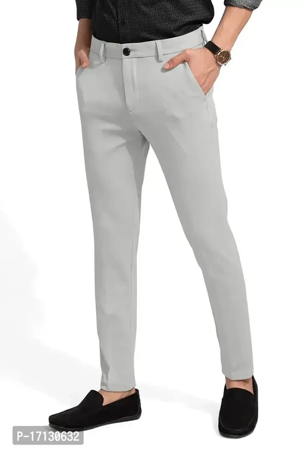 MENS CASUAL LYCRA TROUSER COMFORTABLE LYCRA TROUSER FOR MEN - Gray, 28