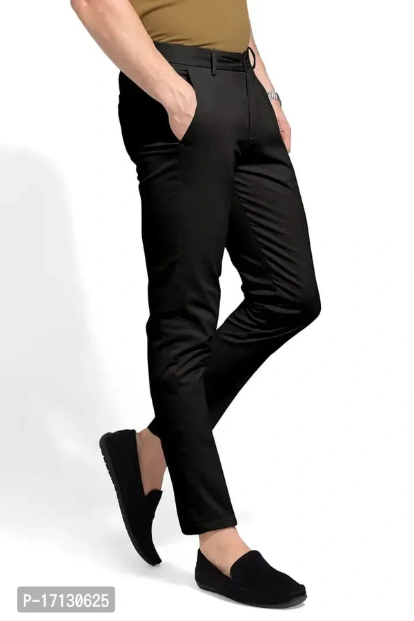 MENS CASUAL LYCRA TROUSER COMFORTABLE LYCRA TROUSER FOR MEN - Black, 34