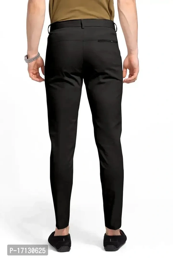 MENS CASUAL LYCRA TROUSER COMFORTABLE LYCRA TROUSER FOR MEN - Black, 34