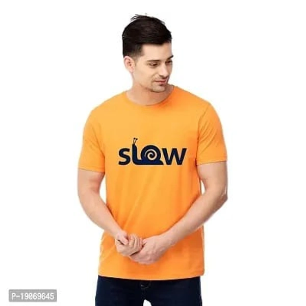 Dinkcart 100% Cotton Tshirt Printed Tshirt Tees for Men Boys Regular Fit Casual Wear Half Sleeves Tees - M, L, XL , XXL, Fuel Yellow