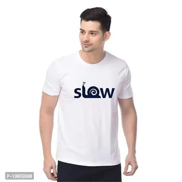 Dinkcart 100% Cotton Tshirt Printed Tshirt Tees for Men Boys Regular Fit Casual Wear Half Sleeves Tees - M, L, XL , XXL, White