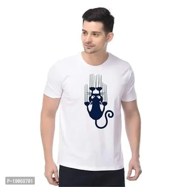 Dinkcart 100% Cotton Tshirt for Men Boys Preshrunk Biowash Tshirt Tees Regular Fit Casual Wear Printed Tees - M, L, XL , XXL, White