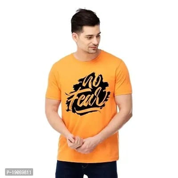 Dinkcart Mens Cotton Tshirt Round Neck Half Sleeves Tshirt Tees Preshrunk Biowash Casual Wear Tees for Boys - M, L, XL , XXL, Sun